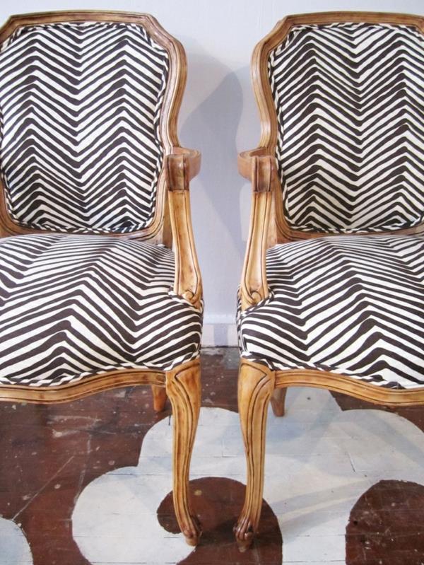 υφάσματα επίπλων ασπρόμαυρο μοτίβο επικαλυμμένη καρέκλα αποκαθιστούν τα παλιά έπιπλα
