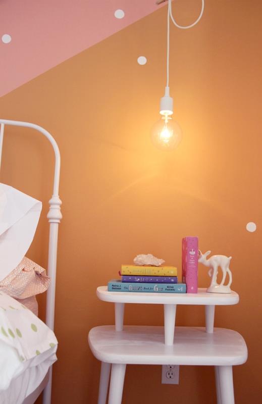 κορίτσι υπνοδωμάτιο σχεδιασμό ιδέα φωτισμού φωτιστικά τελείες χρώματα