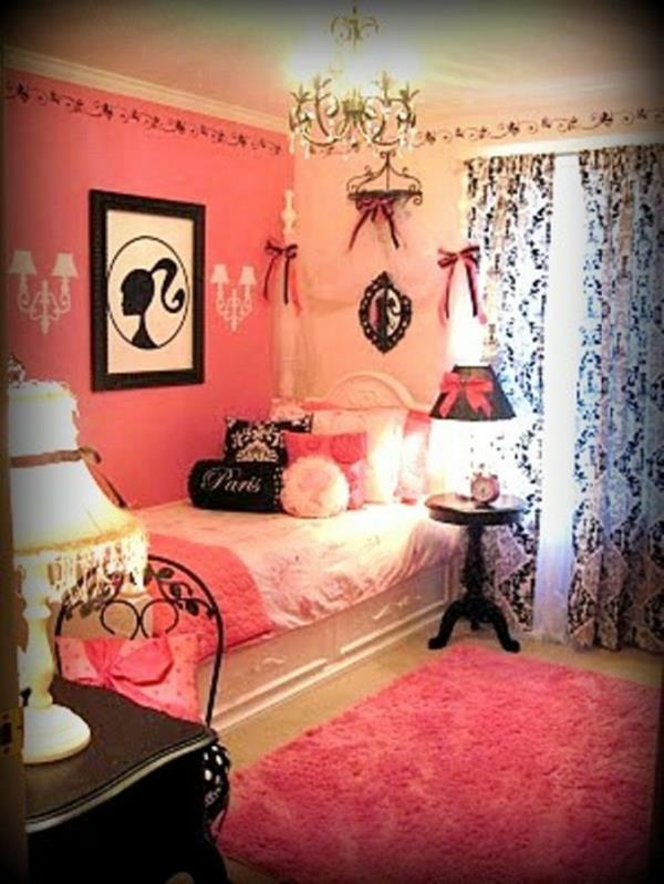 δωμάτιο κοριτσιού ροζ μαύρη διακόσμηση