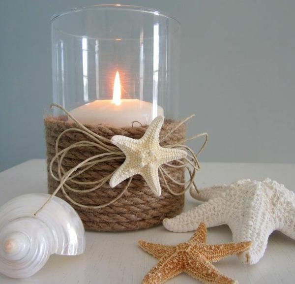 διακόσμηση θαλάσσια διακόσμηση θάλασσας με κελύφη κεριά