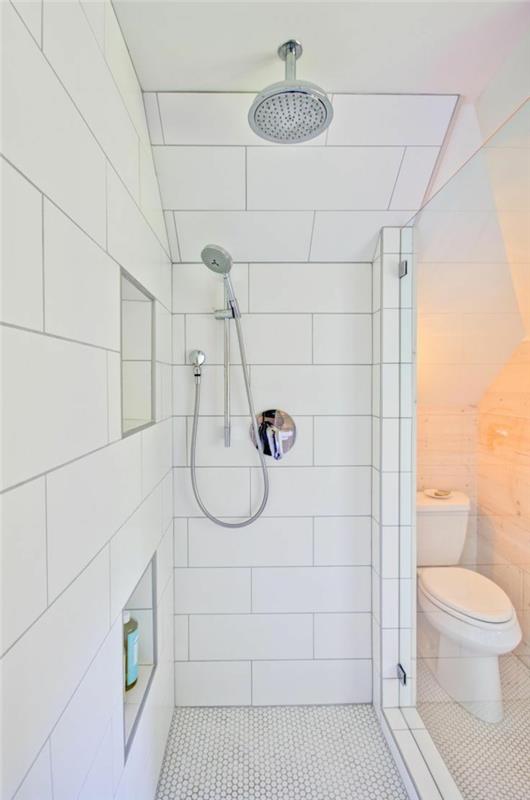 πλακάκια μετρό μπάνιο λευκά πλακάκια τοίχου ιδέες μικρού μπάνιου