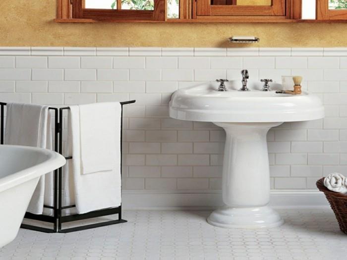 πλακάκια μετρό ιδέες μπάνιου λευκά πλακάκια τοίχου άνετο μπάνιο