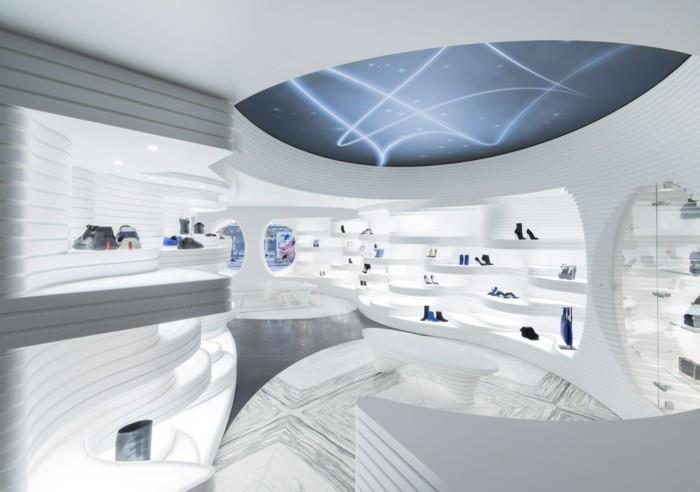 στερεά επιφάνεια hi macs κατάστημα παπουτσιών Άμστερνταμ μοντέρνο εσωτερικό σχεδιασμό