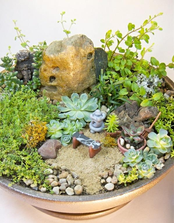 κήπος mini zen do-it-yourself ιδέες φυτά διαμερισμάτων