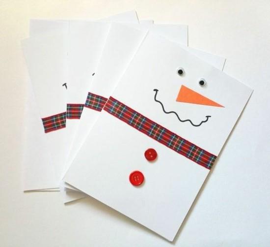 φτιάχνοντας μινιμαλιστικές χριστουγεννιάτικες κάρτες χιονάνθρωπου