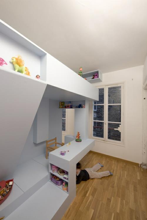πρωτότυπη ιδέα σχεδιασμού παιδικού δωματίου ντουλάπα αποθήκη