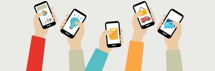 πληρωμή με κινητό τηλέφωνο illu τίτλος εικονογράφηση μελλοντική εντολή εικονικά χρήματα