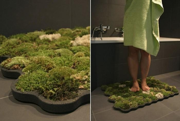 διακοσμήστε με ανοιξιάτικη διακόσμηση βρύα φυσικά υλικά αληθινή βρύα σχεδιασμός χαλιού μπάνια με βρύα