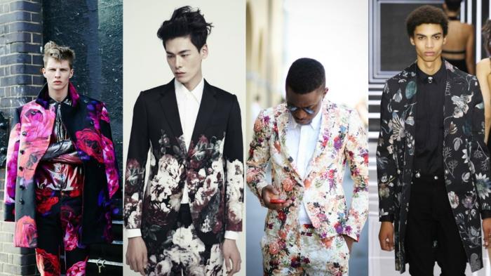 ανδρικές τάσεις μόδας 2016 casual κομψά κοστούμια σακάκι floral trend τζάκετ εκτυπώσεις