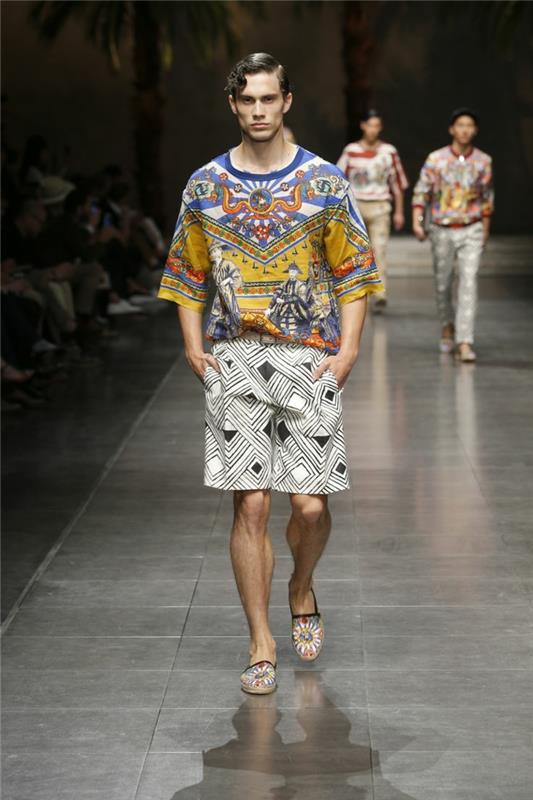 ανδρικές τάσεις μόδας 2016 casual σορτς πουκάμισο άνοιξη καλοκαίρι συλλογή dolce gabbana