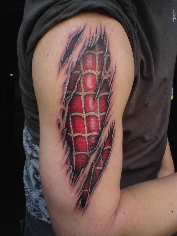 ιδέες για τατουάζ στο πάνω μέρος του βραχίονα σε μαύρο κόκκινο