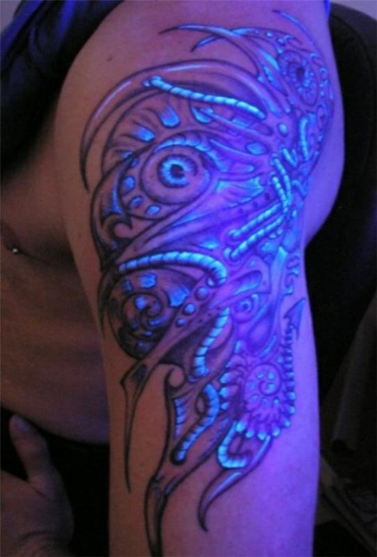 UV τατουάζ μαύρο φως τατουάζ άνω βραχίονα