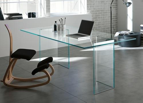 μοντέρνο τραπέζι γραφείου γυάλινη ξύλινη καρέκλα