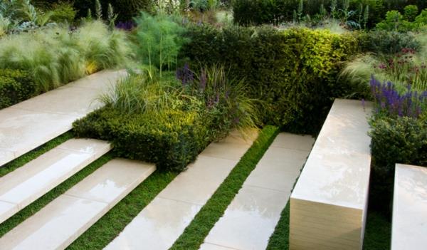 μοντέρνο σχέδιο κήπου εικόνες παραδείγματα τσιμεντένιων πλακών