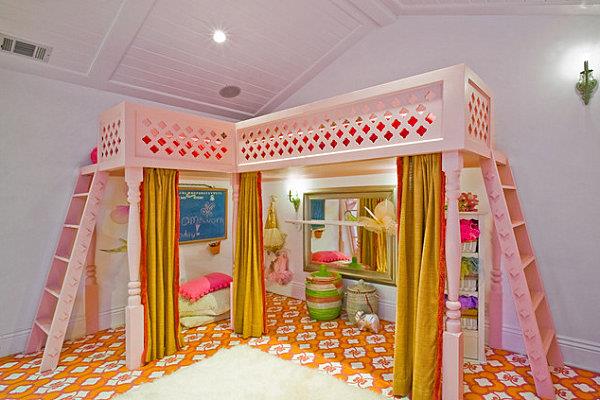 μοντέρνο βαμμένο δάπεδο μοτίβο λουλουδιών πολύχρωμο playroom
