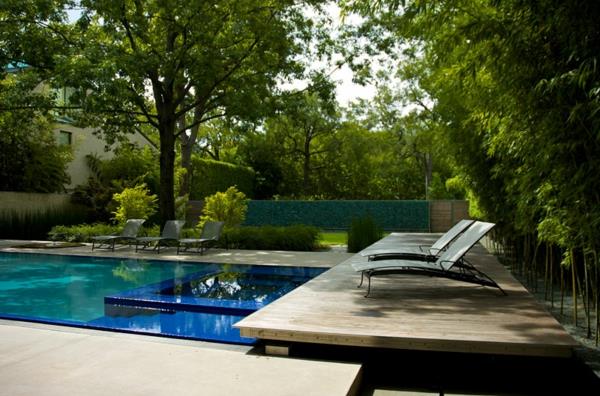 μοντέρνο σπίτι ιδέες κήπου εικόνες ξαπλώστρα πισίνα