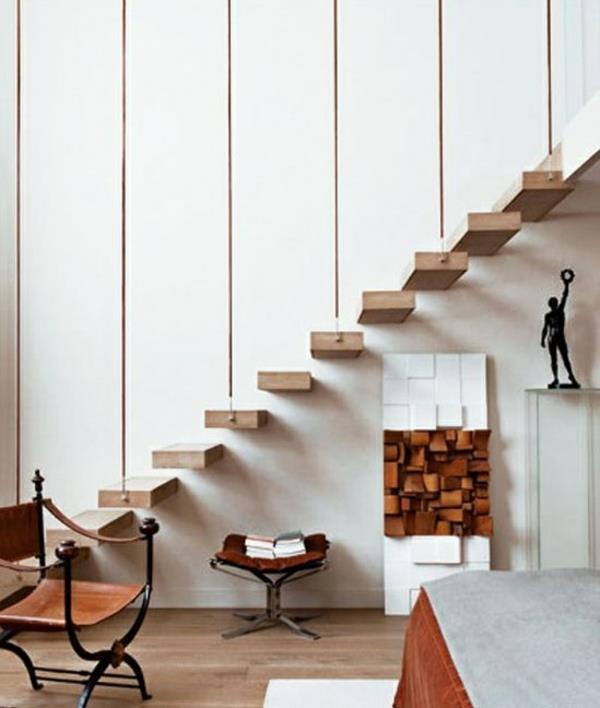 μοντέρνες σκάλες με γλυπτά πολυθρόνες τραπεζιού