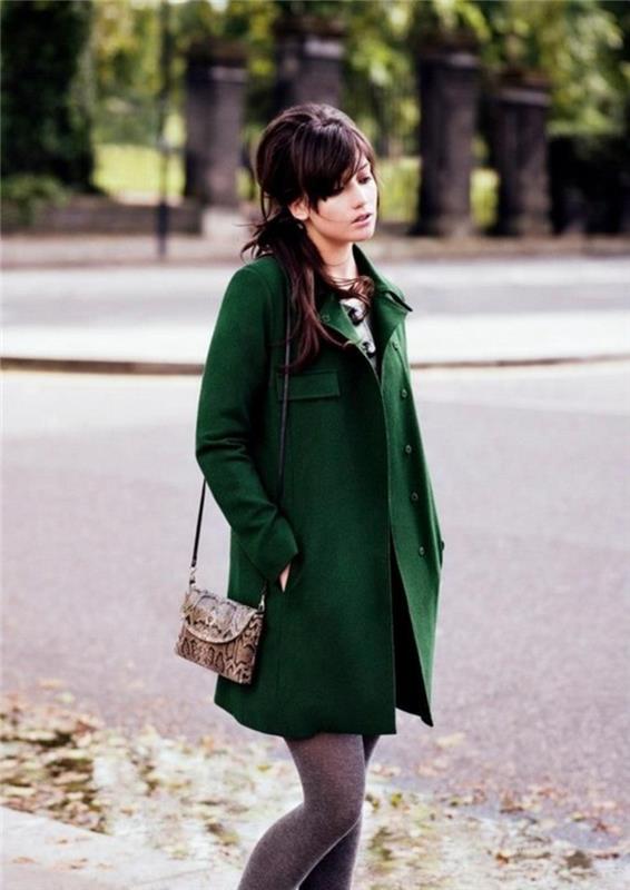 μοντέρνα γυναικεία παλτά τρέχουσα τάσεις χρώματα πράσινο γυναικείο παλτό χειμώνα