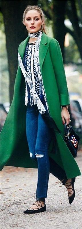 μοντέρνο γυναικείο παλτό τρέχουσα χρώματα πράσινο γυναικείο παλτό μακρύ