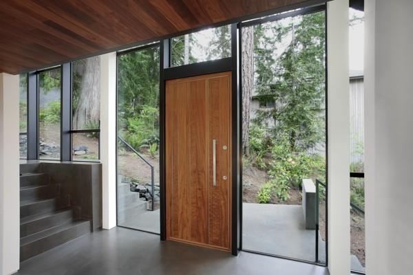 μοντέρνα μπροστινή πόρτα εξωτερική πόρτα μπροστινή πόρτα μασίφ ξύλινο παράθυρο πόρτας