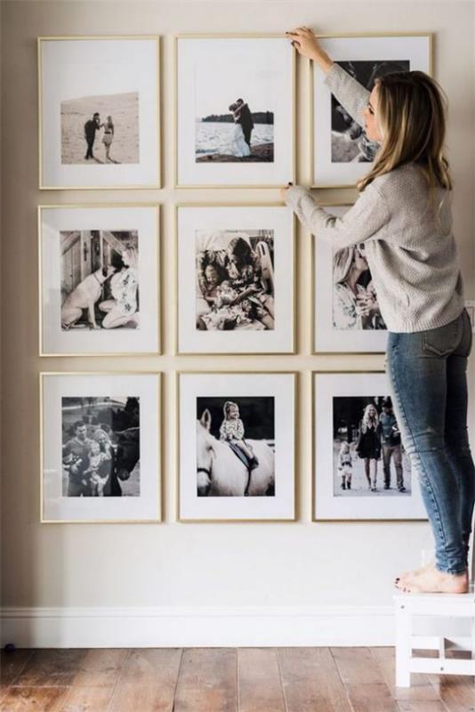Σχεδιάστε έναν μοντέρνο φωτογραφικό τοίχο Οι οικογενειακές φωτογραφίες παρουσιάζουν αγαπημένες στιγμές