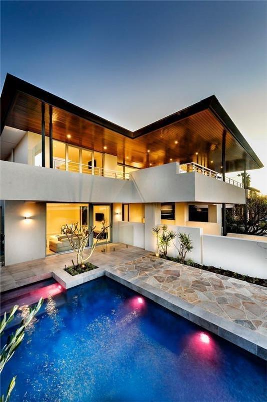 μοντέρνα σπίτια - γωνιακό σπίτι με πισίνα