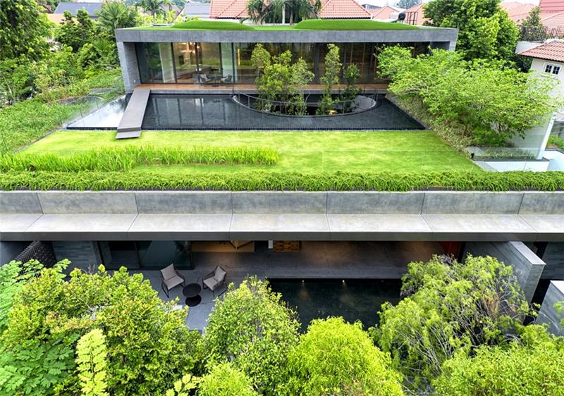 μοντέρνα σπίτια πράσινα λιβάδια - υπέροχες ιδέες