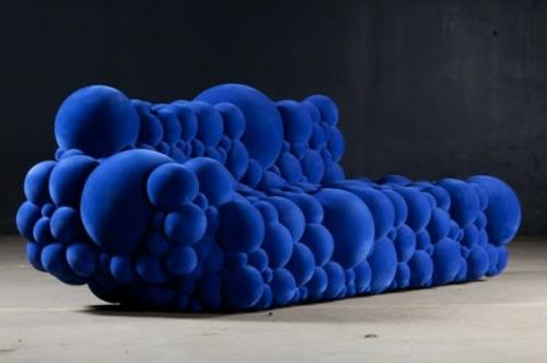 Συλλογή επίπλων μπλε μακρύς καναπές