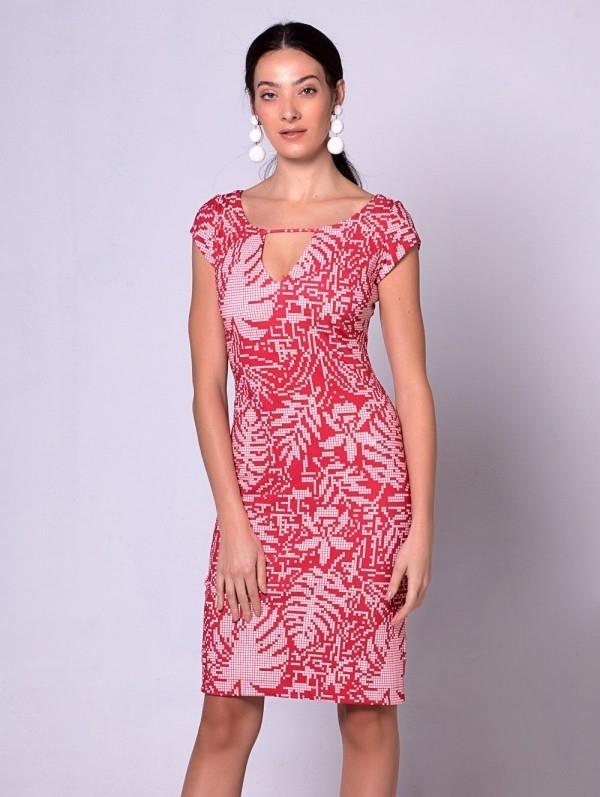 μοντέρνο μοτίβο σε κόκκινα γυναικεία φορέματα