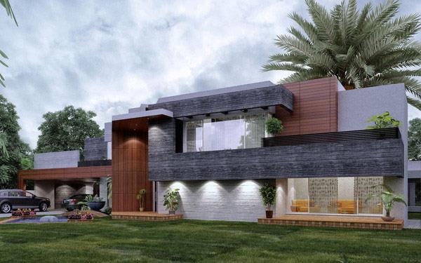 μοντέρνα αρχιτεκτονικά σπίτια faisalabad κατοικία forecourt γκαζόν