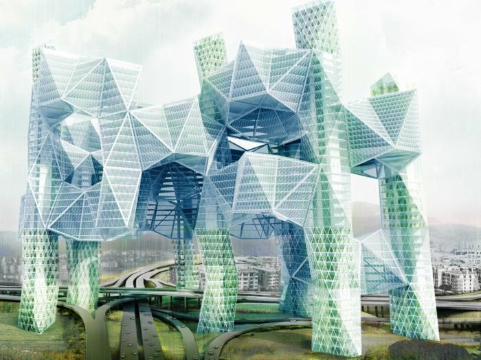 μοντέρνα αρχιτεκτονική μελλοντικές απόψεις μουσείο του μελλοντικού ουρανοξύστη