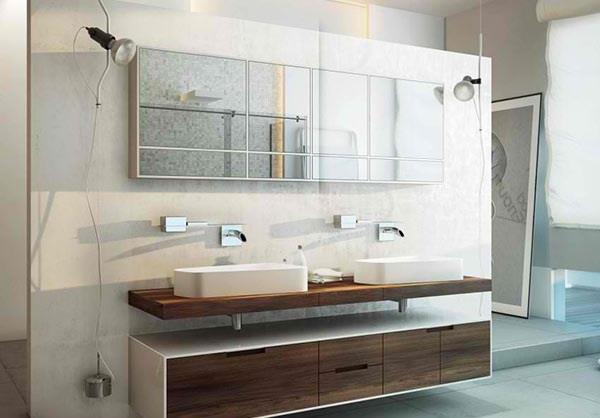μοντέρνο μπάνιο ανεξάρτητο διαχωριστικό τοίχο μπανιέρας moma
