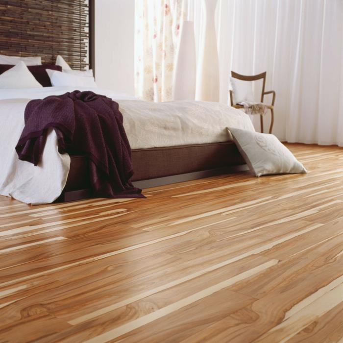 μοντέρνα καλύμματα δαπέδου υπνοδωμάτιο ξύλινο πάτωμα φυσική εμφάνιση τοίχου
