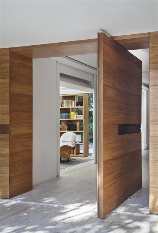 μοντέρνο σχέδιο πρόσοψης μοντέρνα ξύλινη πόρτα
