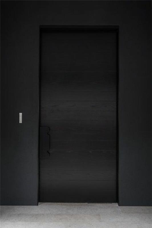 μοντέρνο σχέδιο πρόσοψης μαύρη πόρτα
