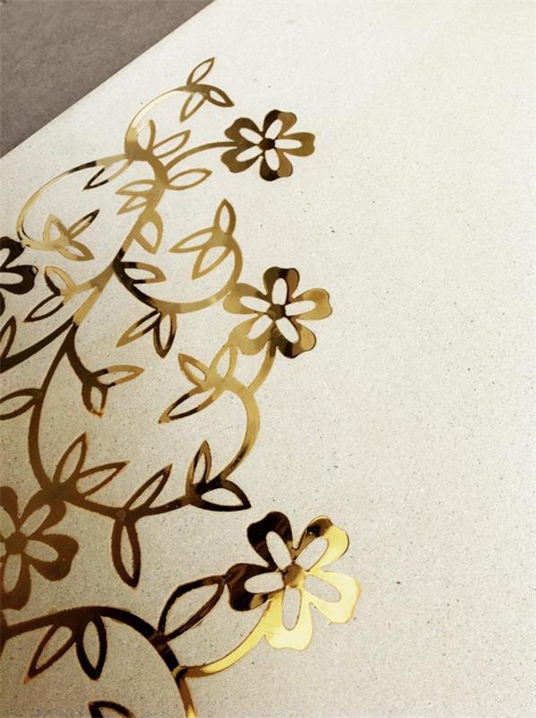 καινοτόμα πλακάκια ντεκότα πλακάκια δαπέδου χρυσά λουλούδια
