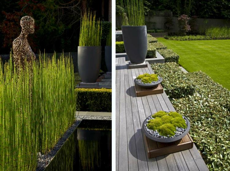 μοντέρνος σχεδιασμός κήπου Anthony Paul μπροστινό σχέδιο κήπου bamus moss hedge
