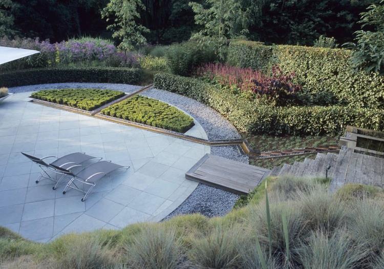 μοντέρνος σχεδιασμός κήπου τοπίο αρχιτέκτονας Anthony Paul design βεράντα