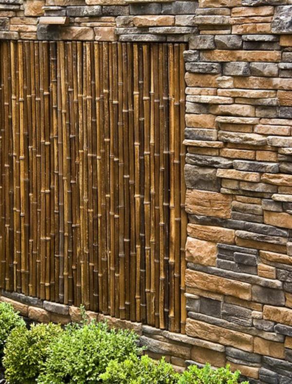 μοντέρνοι φράχτες κήπου σχεδιασμός διακοσμητικές πέτρες μπαμπού