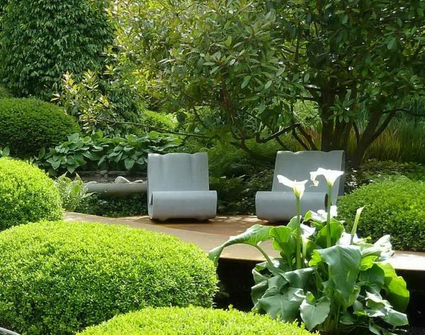 μοντέρνοι κήποι εικόνες παραδείγματα σχεδιασμός κήπου θάμνος πράσινος