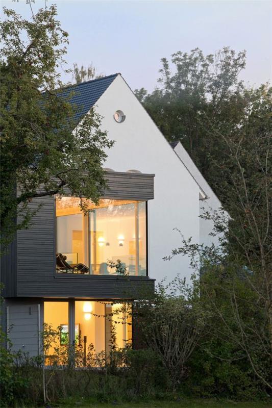 σύγχρονη επέκταση σπιτιού γεωμετρική γερμανική ιδιοκτησία σπιτιού