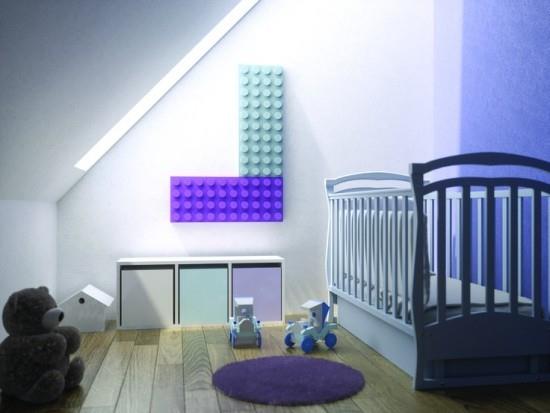μοντέρνο ψυγείο παιδικό δωμάτιο lego μοβ