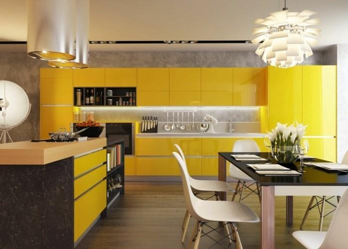 οι σύγχρονες κουζίνες έντονα χρώματα βρίσκουν τη θέση τους στην κουζίνα
