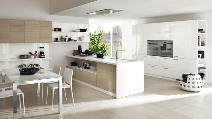 μοντέρνες κουζίνες λευκή κουζίνα με ανοιχτό σχέδιο