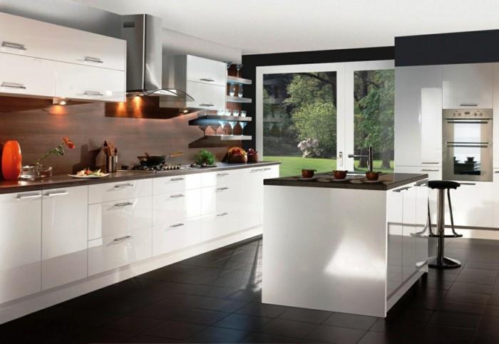 σχεδιασμός μοντέρνων κουζινών σε λευκό μαύρο