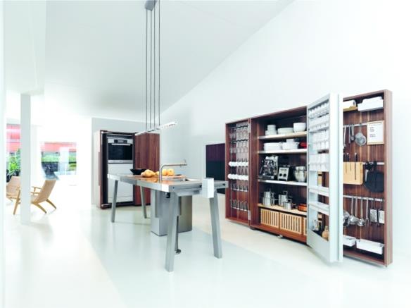 μοντέρνο εργαστήριο κουζίνας bulthaup b2 λευκά σκεύη κουζίνας