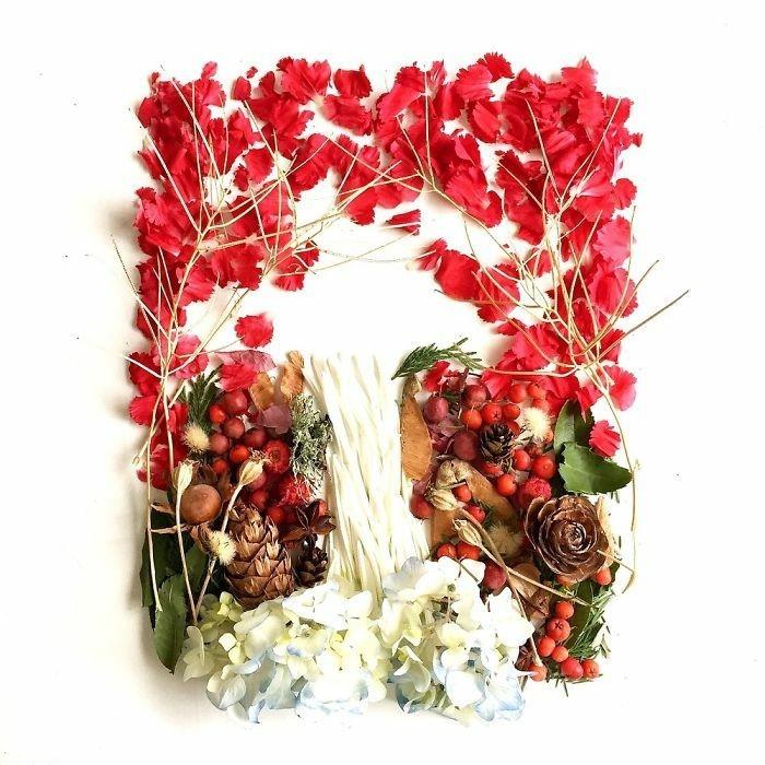 μοντέρνα έργα τέχνης bridget collins καταρράκτη τέχνη λουλουδιών