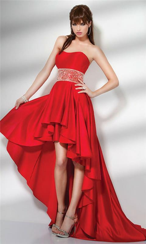 κόκκινα φορέματα με τρένα chic τάσεις βραδινά φορέματα