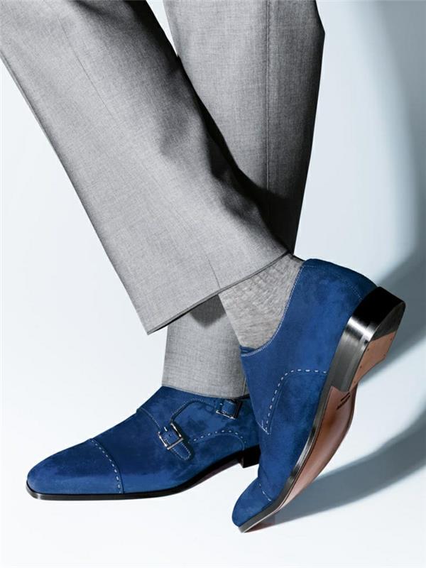 μοντέρνα ανδρικά παπούτσια σε μπλε κομψά ανδρικά παπούτσια φθινόπωρο
