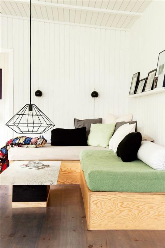 μοντέρνοι καναπέδες ντιβάνι καναπές σαλόνι κρεμαστό φως ρίξτε μαξιλάρια